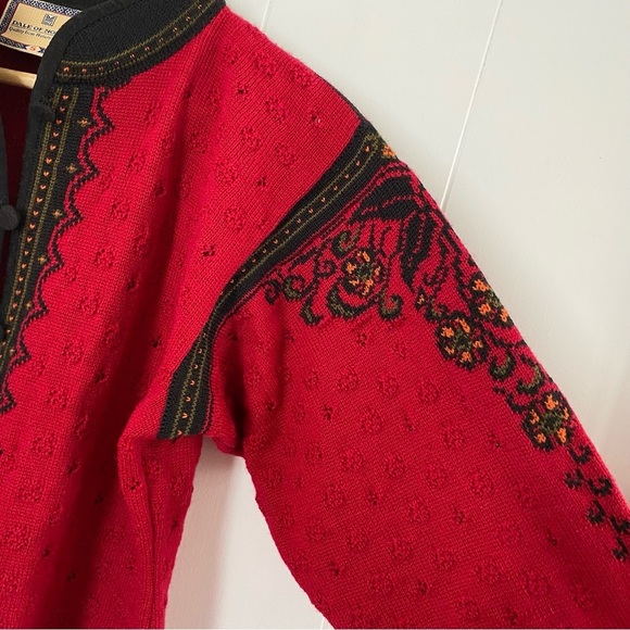 COPY - Dale of Norway Nordic Knit Pure Virgin Wool Cardigan Sweater Red Designs… - Picture 11 of 14
